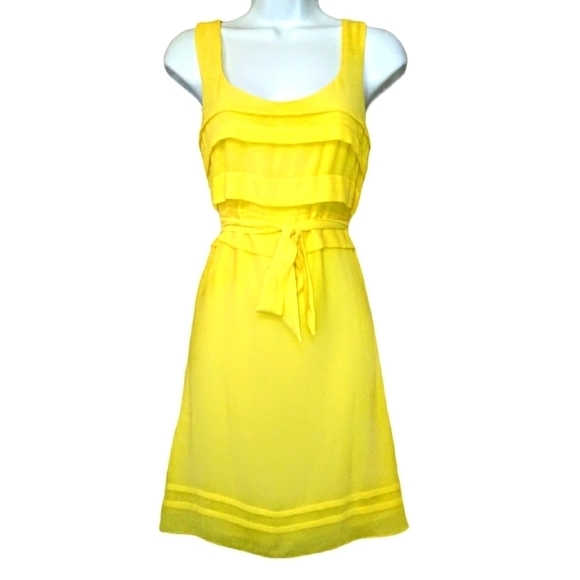 Vintage yellow tie up dress